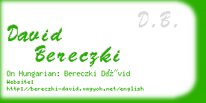 david bereczki business card